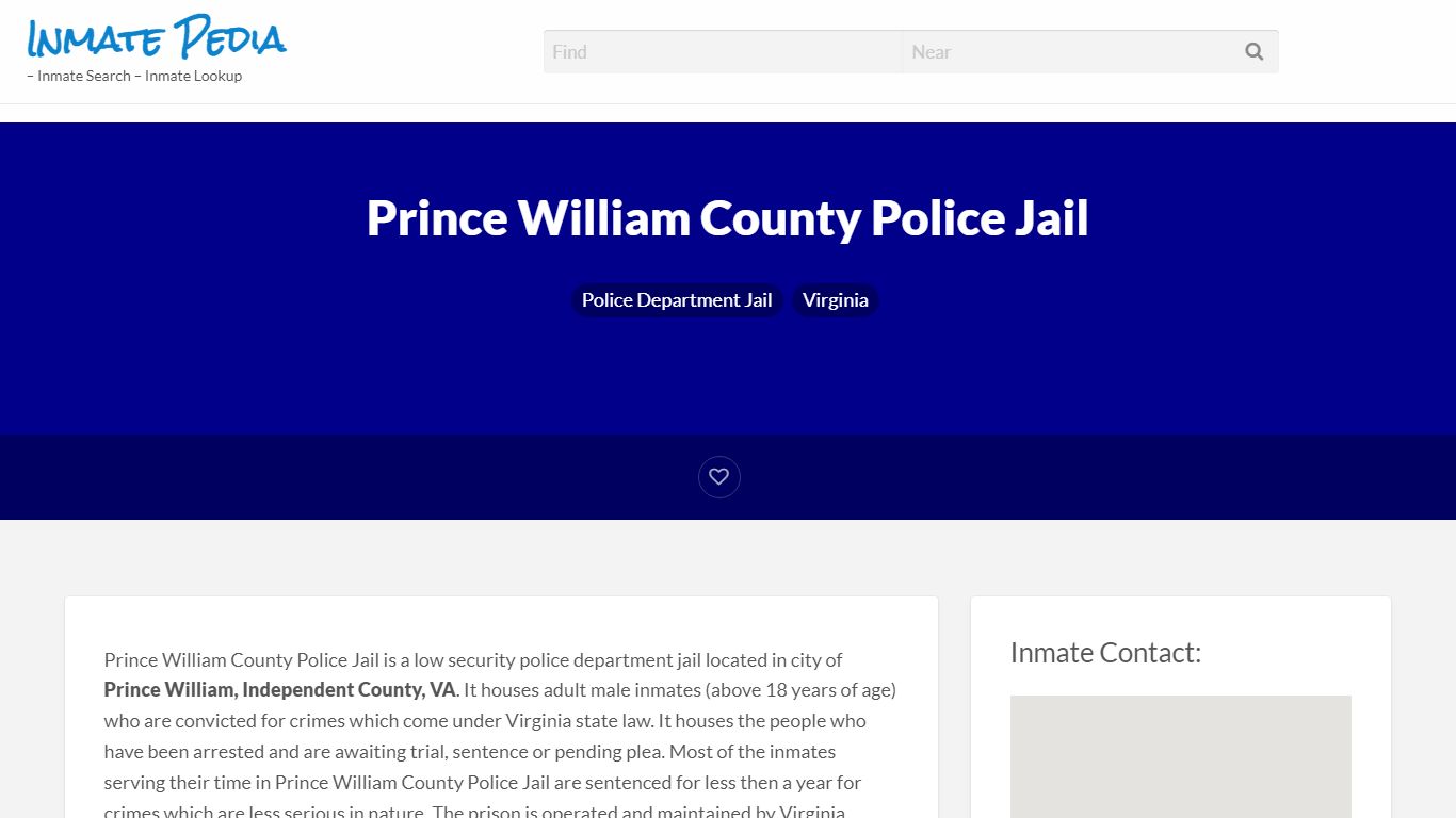 Prince William County Police Jail – Inmate Pedia – Inmate ...